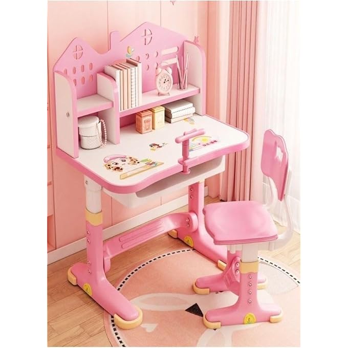 rayihni MODERN ERGONOMIC DESIGN ADJUSTABLE HEIGHT STUDENT CHAIR WITH STORAGE DRAWERS STUDY READING WRITING AND DRAWING WORKSTATION TABLE KIDS FURNITURE - Image 1